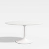 Nero Oval White Marble Top Dining Table