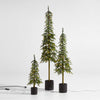 Faux Potted Slim Alpine Pre-Lit LED Trees